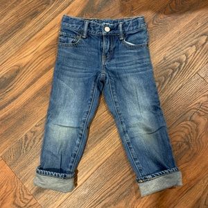 Gap jersey lined straight jeans